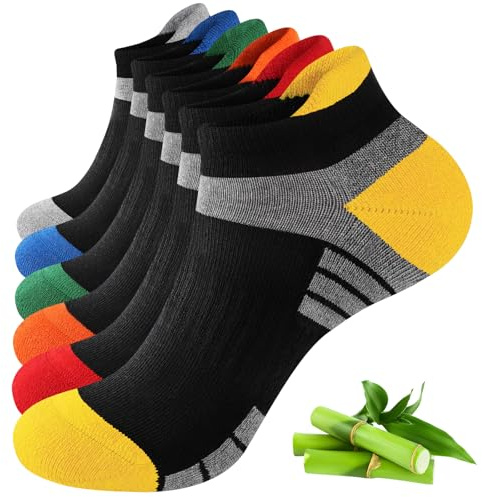 Stoeury Bamboo Trainer Socks for Men Women Cushioned Ankle Socks | Breathable bamboo socks with seamless toe and anti-blister cushioning for running, gym, outdoor sports and summer wear