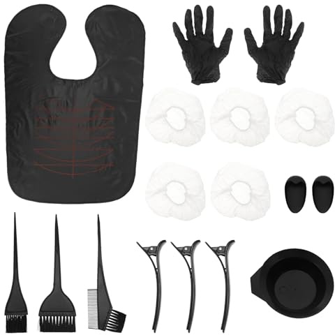 TOVINANNA Set Profesional de Herramientas para Teñir el Cabello 9 Piezas, Incluye Cepillo y Cuenco para Coloración, Kit para Tinte de Cabello en Peluquería y Uso Doméstico, Color Aleatorio