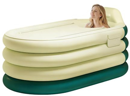 Bañera inflable,Bomba de pie para remojar y limpiar,Plato de ducha inflable - para la relajación para deportistas, hombres, mujeres, hotel, apartamento