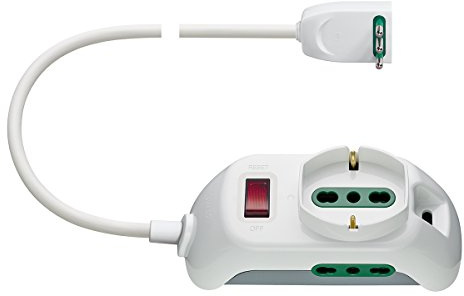 Vimar FP00517.C.B Presa multipla con interruttore automatico di protezione 10 A, 2 Biprese Sicury, 1 presa universale, cavo 1,5