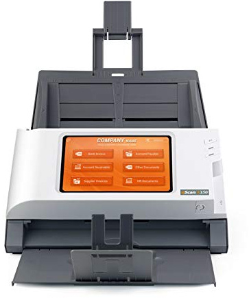 Plustek eScan A350 Enterprise Network Scanner (ADF, Stand-Alone, WLAN, LAN, USB) with Ultrasonic Sensor White/Grey