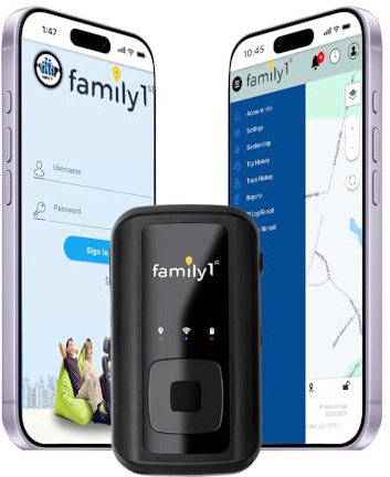 Family1st Portable Automobile GPS Trackers for Vehicles, Cars, Loved Ones, Real Time Tracking App, Up to 30 Days Battery Life, Hidden Tracking for Theft Protection & Subscription Needed.