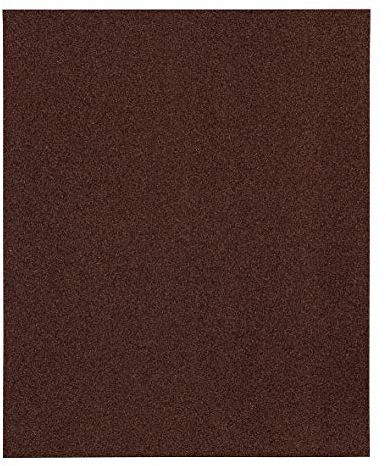 kwb Hoja de papel de lija de 230 x 280 mm de corindón con grano 150, buen encolado y soporte de papel resistente para el pulido medio fino de madera y metal