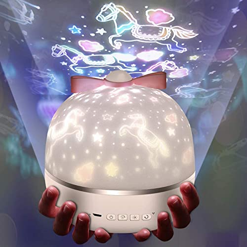 Micacorn Proiettore Bambini Luce Notturna Ricarica USB LED Baby Stelle Lampada, Cielo Stellato Proiettore con 360° Rotazione Lampada per Regali di Natale, Decorazione Della Cameretta dei Bambini