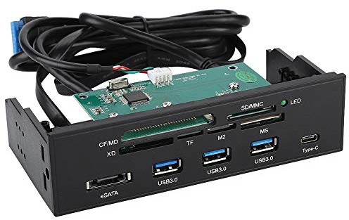 Hub pannello frontale USB 3.0, cruscotto lettore di schede interno multifunzionale, supporto pannello frontale PC da 5,25 pollici M2, MSO, memoria, MS, XD, scheda CF 64G, per case del computer