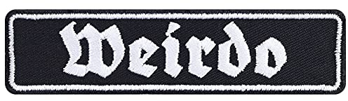 Toppa ricamata da applicare con ferro da stiro o cucitura | Patch WEIRDO per cucire/stirare | Patch divertente per influencer | Regalo per il miglior amico | Applicazione per tutti i tessuti |100x25mm
