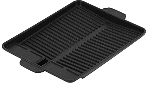 Sartén para hornear BBQ, plato coreano multifuncional para asar a la parrilla, sartén antiadherente portátil de Teppanyaki, sartén rectangular con rayas para hornear, estufa, sartén para asar a la par
