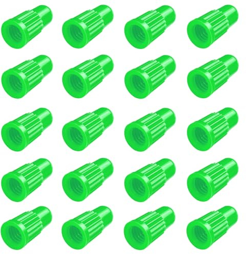 Green Presta Valve Stem Caps Plastic Bike Tire Caps Air Dust Covers-Used on Presta/French Valves for Bicycle, MTB Mountain, Road Bike (20 Pack)