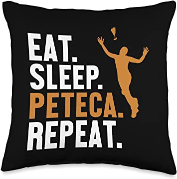 Professional Indiaca Peteca Peteca Players Gifts Eat Sleep Repeat Indiaca Game Ball Peteca Throw Pillow, 16x16, Multicolor