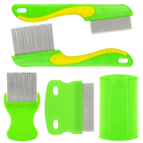 Läusekamm, Läusekamm, extra dünn, aus Edelstahl, Läusekamm, Kämme zur Entfernung von Läusen, für Kinder, Erwachsene und Haustiere