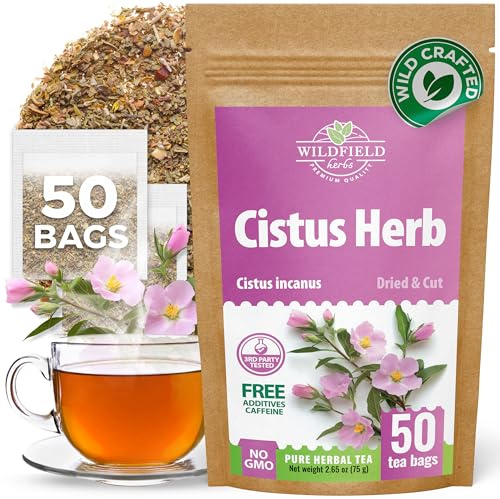 50 Bags Cistus Tea Cistus Incanus Tea Herbal (Cístus L.) - 50 Count 1.5g Herb Bags