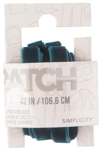 Simplicity Unisex-Adult Faux Velvet Flat Shoelaces for Sneakers and Boots, Dark Teal Blue, 42 Long
