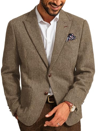 PJ PAUL JONES Giacca da uomo Blazer British a vestibilità regolare con 2 bottoni, giacca da lavoro moderna, Caff, M