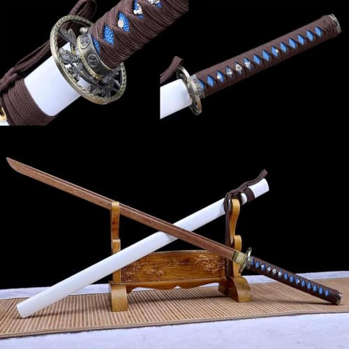 Épée samouraï en bois naturel,Iaido Tachi avec gaine,Katana en bois fait à la main,entraînement aux arts martiaux Kendo,épée en bois japonais,accessoires spectacle samouraï,à collectionner-103CM