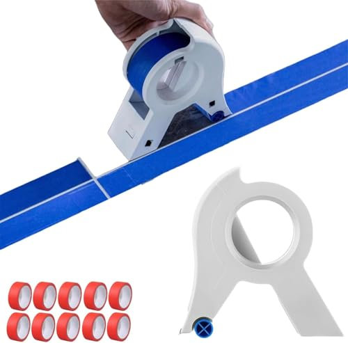 Dispensador de cinta de pintores, Máquina de enmascarar Máquina de enmascarar un dispensador de cinta maestra de enmascaramiento seguro con 10 rollos de cinta adhesiva para pintar aplicador de cinta