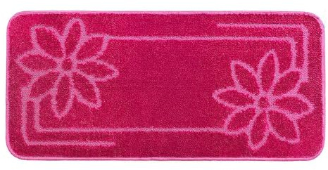 PARAMAISON Tappeto Bagno Antiscivolo 50x80 cm, Tappetino Fiori Morbido Assorbente Scendibagno Asciugapassi | Fucsia