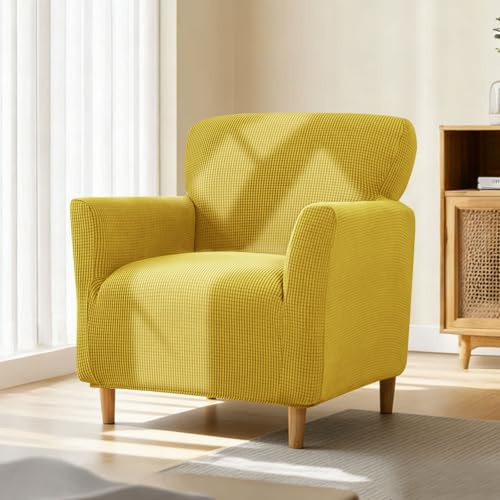 Funda elástica para sillón con reposabrazos, funda elástica de jacquard para sillón, funda suave para sillones y sillas tapizadas, ajuste universal, para proteger contra manchas, pelos y desgaste