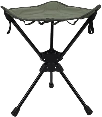 Smandy Roterande Campingpall, Pallar Fällstol Lättvikts Stativ Campingstol med Ram Av Aluminiumlegering för Utomhusvandring Fiske BBQ Picknick Roterande Campingpall, 360 Grader (Grön)