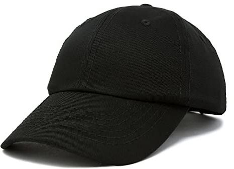 DALIX Unisex Youth Childrens Cotton Cap Adjustable Plain Hat - Unstructured (Black)