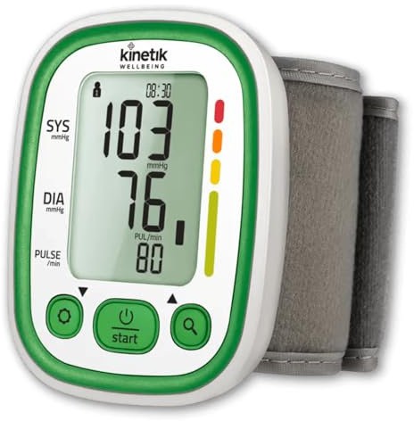Kinetik Wellbeing Advanced Wrist Blood Pressure Monitor - BIHS Approved Bp Machine - Wearable Wrist Monitors, Universal Cuff, Fast Blood-Pressure, Heart Rate – In Association with St John Ambulance