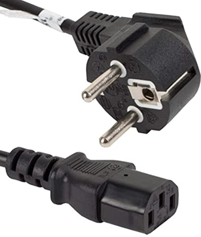 Lanberg CA-C13C-11CC-0018-BK CEE 7/7 Shuko-Stecker auf Iec 320 C13 Buchse Netzkabel VDE, 1,8m schwarz