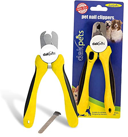 DakPets Dog Nail Clippers | Professional Dog Claw Clippers for Medium to Large Breeds | Pet Nail Clippers for Dogs with Safety Guard and Nail File | Clipper, Trimmer and Cutter for Nails and Claws