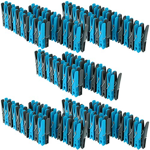 com-four® 200 Wäscheklammern im Sparpack in verschiedenen Trendfarben [Auswahl variiert] (200 Stück - Klammern)