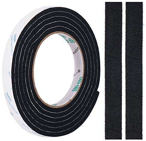 Filzgleiter Selbstklebend, 5 mm Dicker Filzstreifen Filzband Rolle DIY Pads in Jede Beliebige Form Geschnitten, um Ihren Hartholz und Laminatboden zu Schützen (0,5 x 78,7 Zoll, Schwarz)