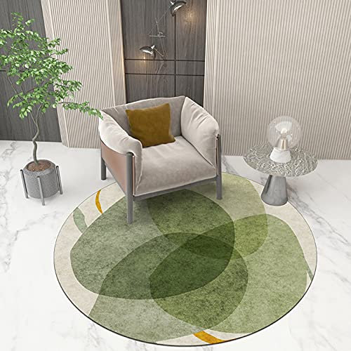 DRSFF Nordic Round Area Teppiche Grüne Teppich Wohnzimmer Schlafzimmer Couchtisch Waschbare Kurzhaufen Teppichboden Matten 80 cm 100 cm 120 cm 140 cm 160cm 180 cm (Size : Durchmesser 140cm)