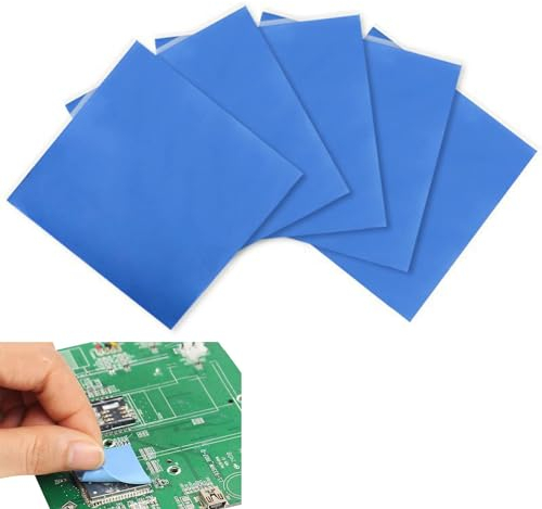 Hsupez 5 Stück Wärmeleitpads, 100x100 x 0,5mm, 1mm, 1,5mm, 2mm, 2.5mm, hochtemperaturbeständig 6,0 W/mK Silikon-Wärmeleitpads für PC, Laptop, Kühlkörper, CPU, GPU, LED, SSD, IC, SMD-Kühler