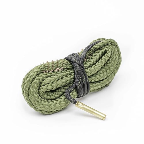 Rifle Doc INTENSIV Laufreinigungsschnur mit Zwei integrieten Bronzebürsten für Kaliber 9mm universell KW/LW Lauf bis 16 Reinigungsset (Premium Schnur - Doppelbürste + Griff)