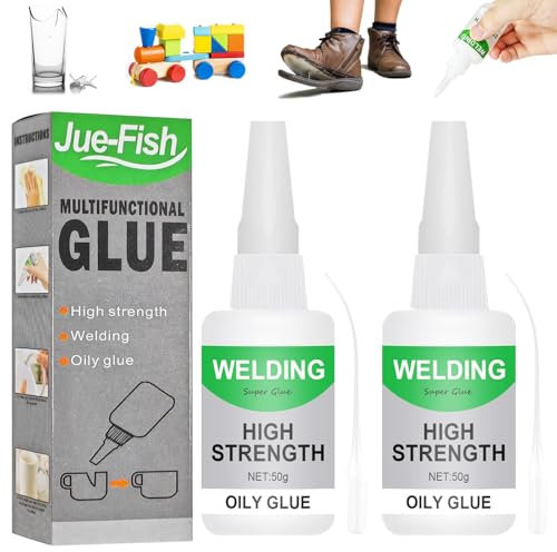 XiXiRan Welding High-Strength Oily Glue, 2Pcs*50g Colle Plastique Extra Forte, Colle Huileuse Haute Résistance pour Soudage, Universal Super Glue, pour Coller Plastique, Verre, Bois, Pierre et Métal