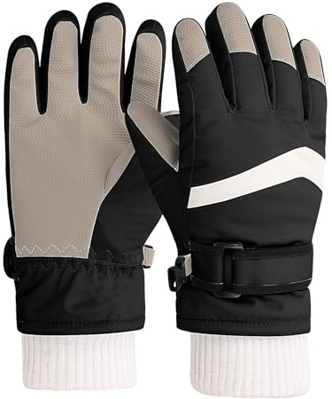 Risipu Kids Ski Gloves Winter Waterproof Gloves Warm Fleece Gloves Snowproof Snowboard Gloves Cold Weather Gloves for 4-12 Boys Girls