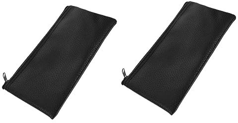 Hoement 2st Mikrofon Aufbewahrungstasche Stoßfester Mikrofonkoffer Mikrofon-Tragetasche Verschleißfeste Mikrofontasche Reißverschluss-Organizer Tragbares Mikrofon Mikrofonhalter Black Haut