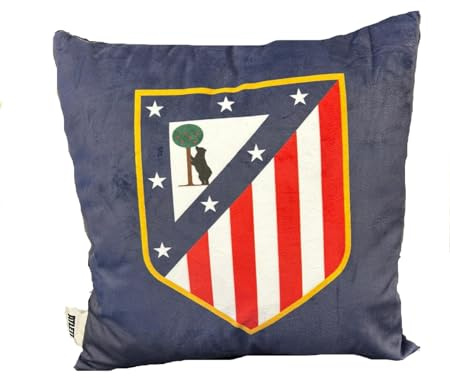 ASDITEX Cojín Velvet Terciopelo Atlético de Madrid 45 cm x 45 cm Aprox. (Incluye Relleno)
