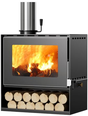 Wood Burning Fireplace MultiFuel Cast Iron Fireplace Portable Wood Burning Stoves for Home Slow-burning Stove Hut Stove(Size:49x30x50cm)