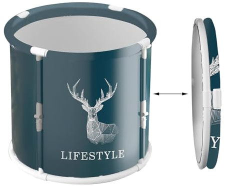 Bañera portátil – Tina calentadora portátil para camping, bañera de viaje portátil para ancianos | Bañera plegable para baño familiar, bañera de inmersión fría de múltiples capas, bañera de hielo