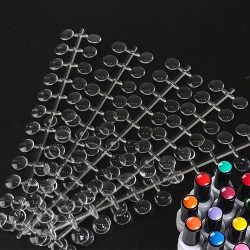 SIRLOMU 120Pièces Points de Couleur Autocollants pour Présentation des Ongles DIY Manucure Pratique pour Studios (Transparent)