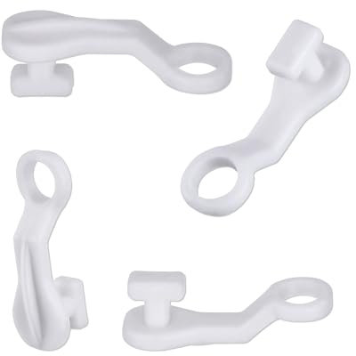 50Pcs Plastic Curtain Hooks and Track Gliders for Smooth Sliding Rail - Ideal for Home and Office (White)