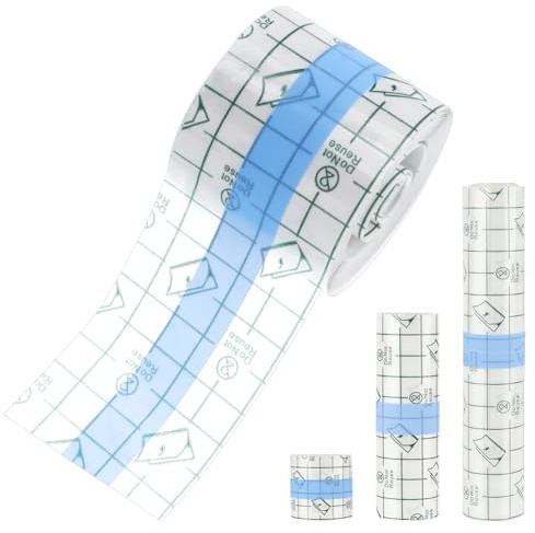 Benecrea 6 rullar transparent sårförband 5/10/15 cm brett vattentätt stretch självhäftande förband transparent skyddstejp för simning och dusch
