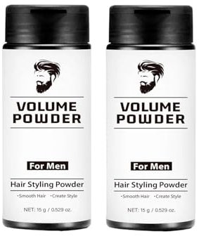 Lot de 2 poudres de texture de cheveux pour homme, poudre coiffante, légère, non collante, volumisante, pour homme, ajoute de la texturation et du volume aux cheveux avec tenue moyenne, finition mate