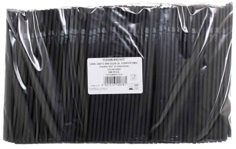 5000 Cannucce dritte nere in plastica riutilizzabile, lunga 21 cm con diametro di 7 mm