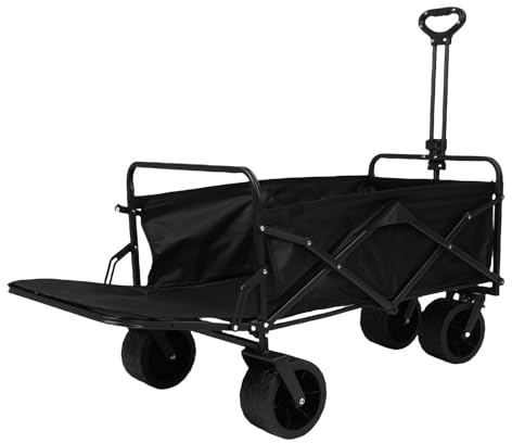 Luocute Fällbar Vagn, 150 L Stor Kapacitet Hopfällbar Utility Carting med Hjul, 46,1 X 40,2 Tum Trädgårdsvagnar för Camping Shopping Sport Trädgård Strandfiske
