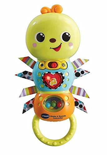 VTech Baby Shake & Sounds Caterpillar, Baby Interactive Toy for Sensory Play, Baby Musical Toy with Sounds, Songs and Phrases, for Babies Aged 3 to 18 Months, English Version