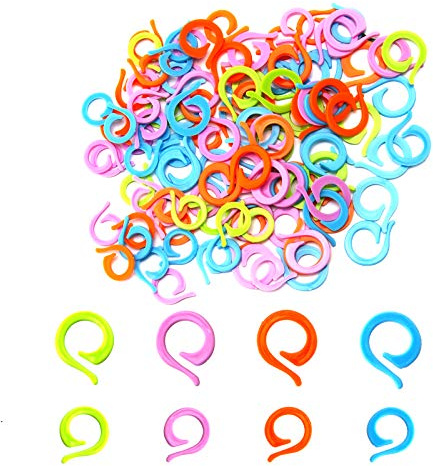 AIEX 120 Pièces Marqueurs de Point à Tricoter, 60 Grands 60 Petits Anneau de Marque de Crochet en Plastique, Anneaux de Point à Tricoter pour la Couture Tricot t - Couleurs aléatoires