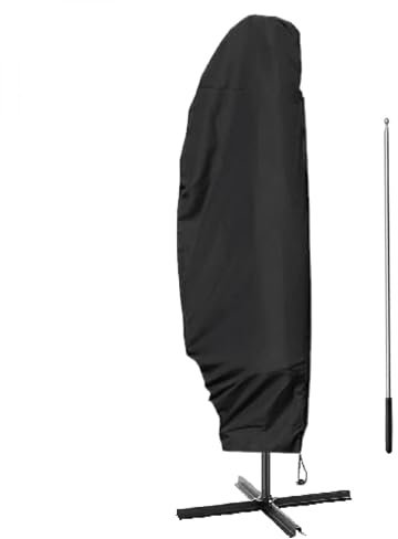 Linxor - Housse de protection imperméable et anti-uv pour parasol déporté- Noir - 3 tailles