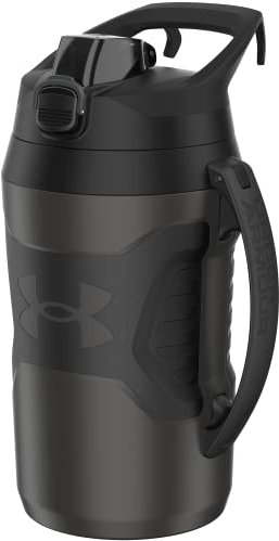 Under Armour Playmaker Sport-Krug, Wasserflasche mit Griff, schaumisoliert und auslaufsicher, 1,8 l und 907 ml, Jet Grey/Black