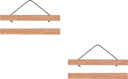 ZORR 2er Set A1 60cm Magnetisch Posterschiene, Bilderrahmen aus Teak für Wandbilder, Photos, Posterleiste Holzrahmen Bilderleiste