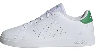 adidas Mixte Enfant Advantage Base 2.0 Junior Shoes, Cloud White/Cloud White/Green, 39 1/3 EU
