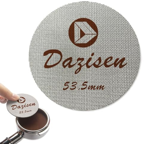 DAZISEN 53.5 mm Espressopuckfilter - Kaffefilterskärm Rostfritt stål Espresso Puck Screen 1,7 mm tjocklek 150μm puckfilter Kaffefilter i metall Återanvändbara portafilter kaffetillbehör